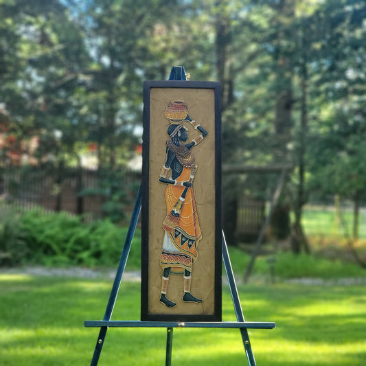 Warli Woman 1 Relief Art Frame