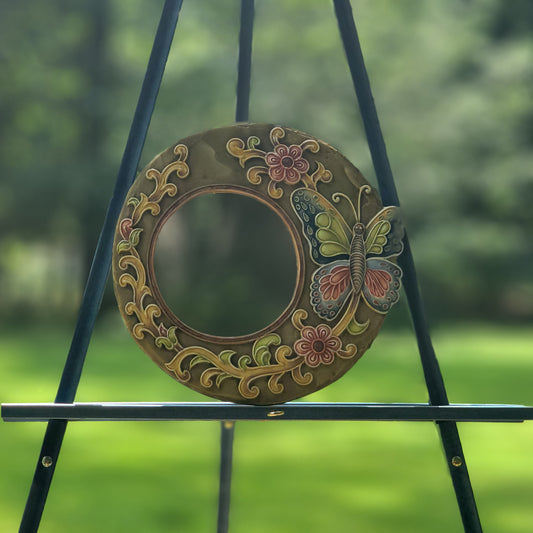 Olive Green Butterfly Mirror