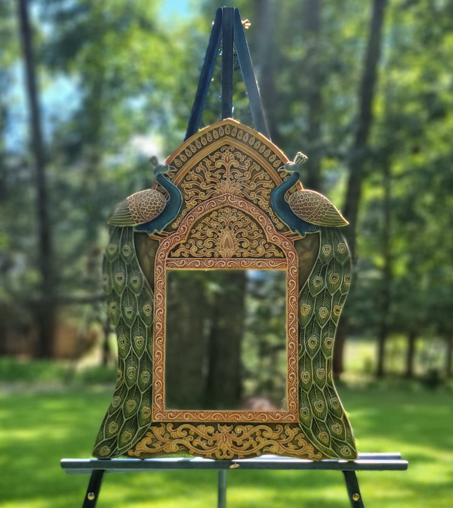 Large Dual Peacock Mirror