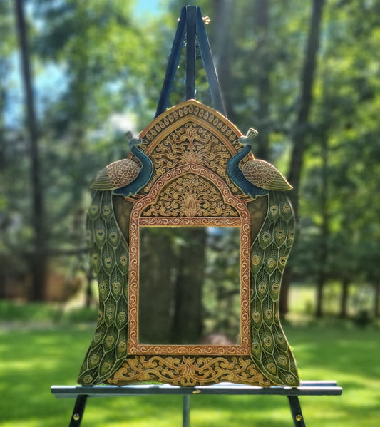 Large Dual Peacock Mirror