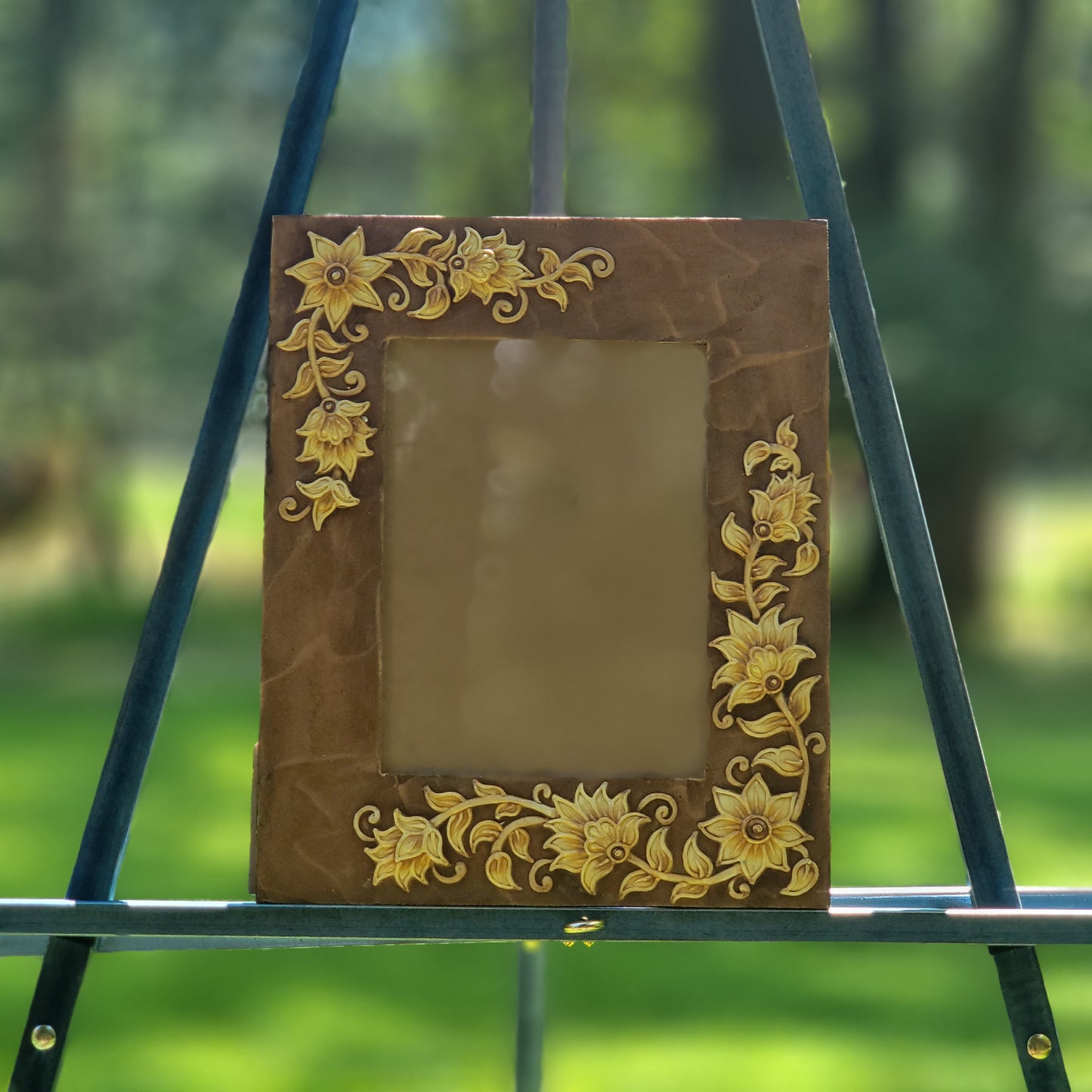 Brown with White Flowers