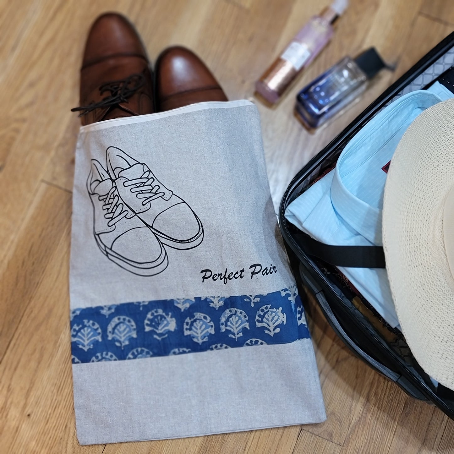 Indigo Flower Print Patch