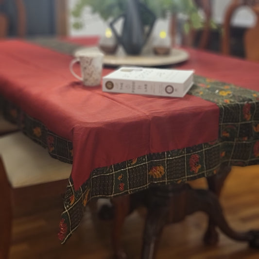 Red with Animal Print Border