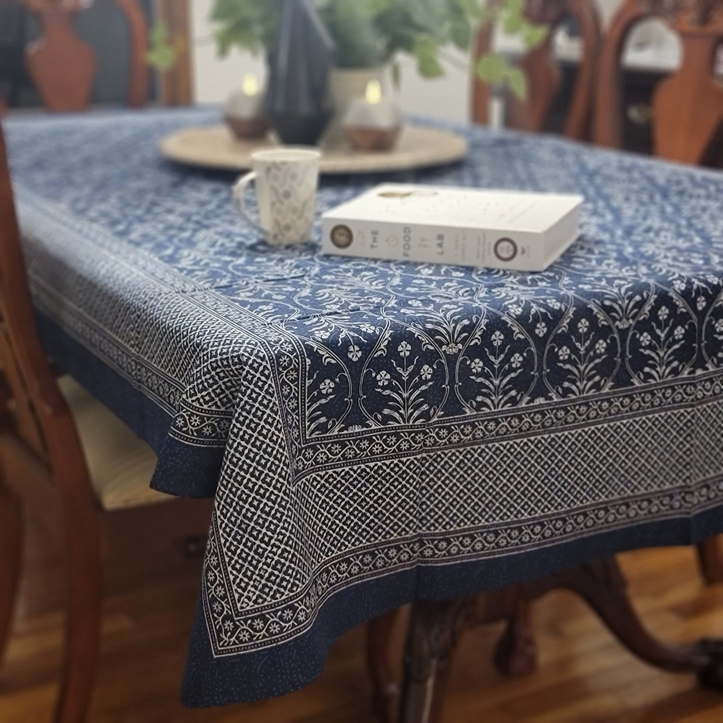 Cotton Block Print - Navy Blue