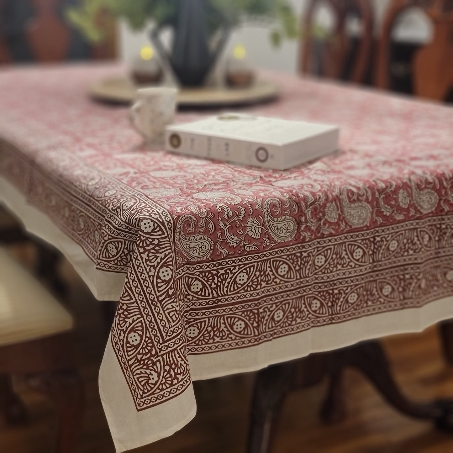 Cotton Block Print - Pink Paisley