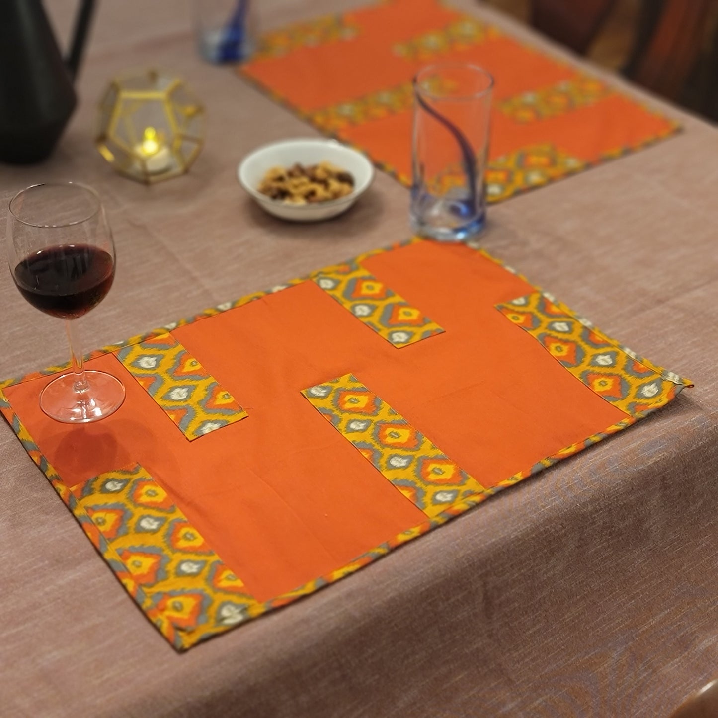Orange With Ikat Patch