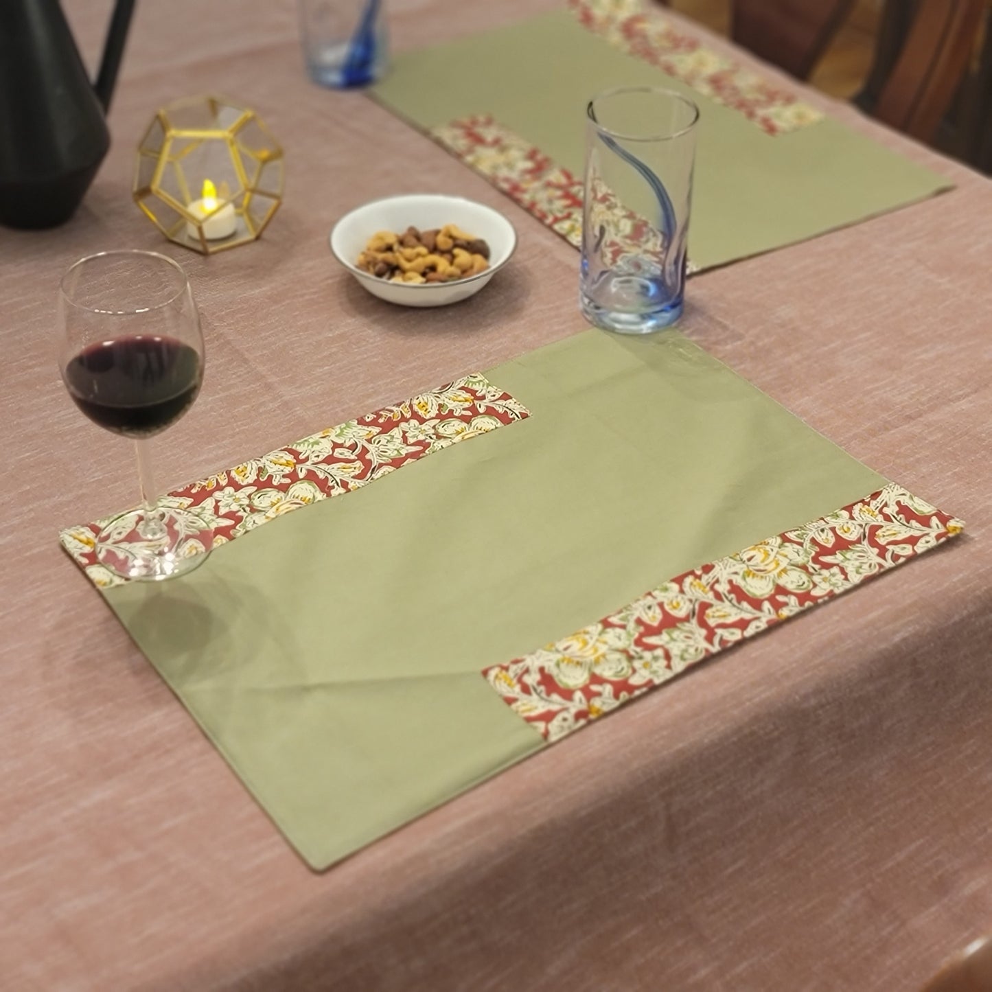 Olive Green With Red Kalamkari Patch