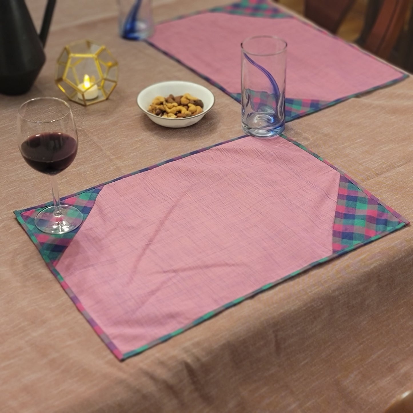 Light Pink With Checkered Corner Patch