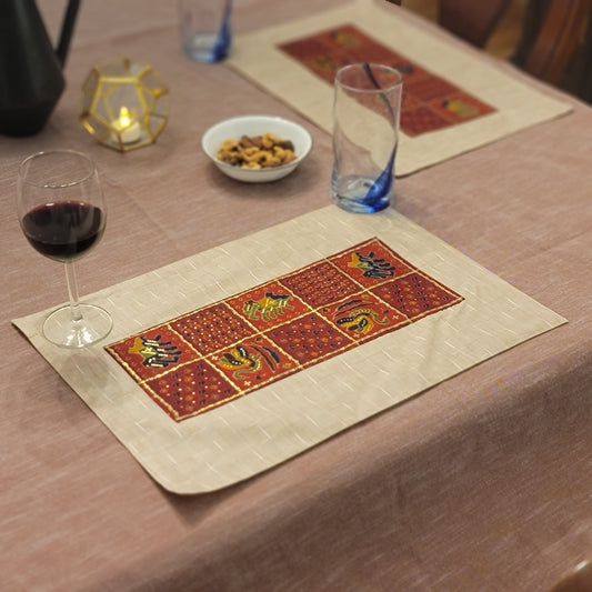 Beige With Red Animal Print Patch