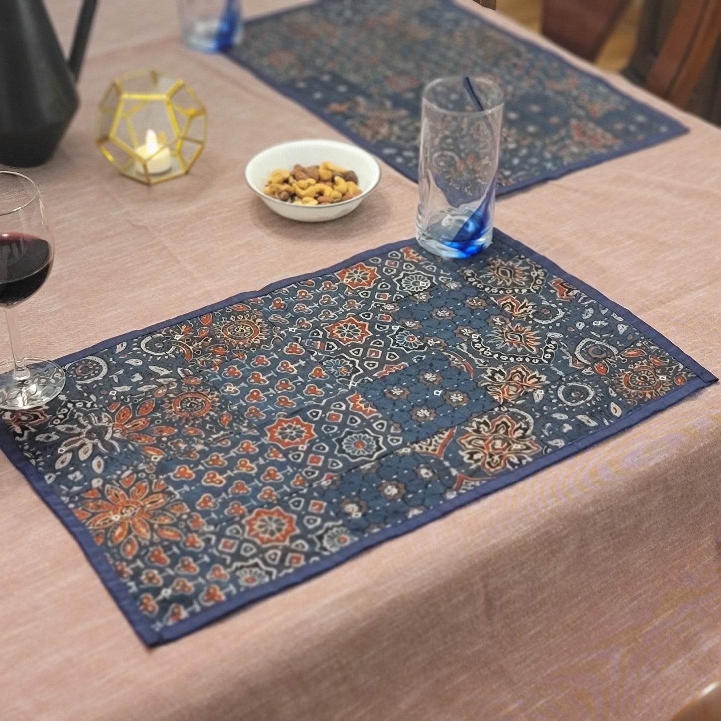 Blue Ajrakh Kantha Patchwork
