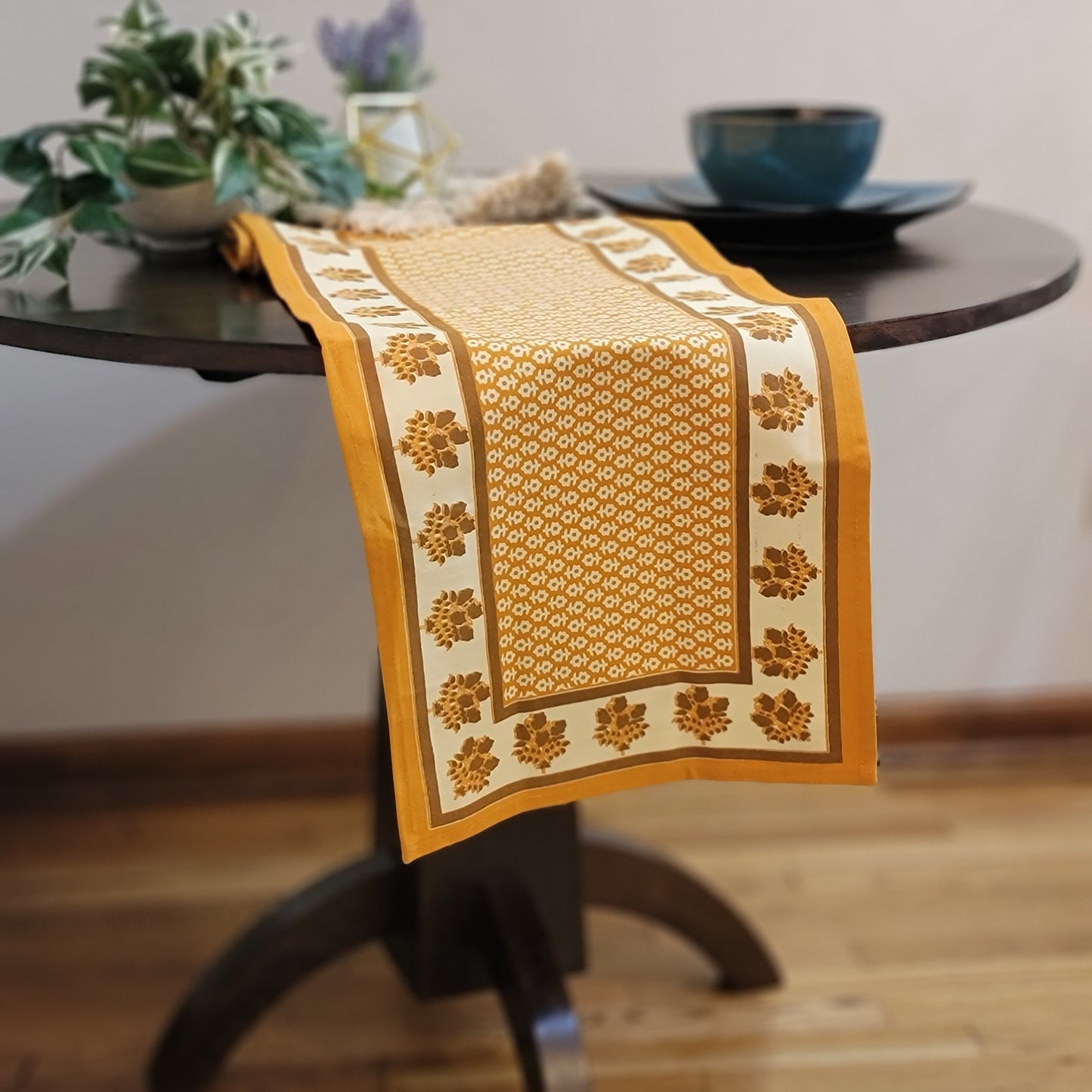 Block Print - Mustard Yellow & Brown