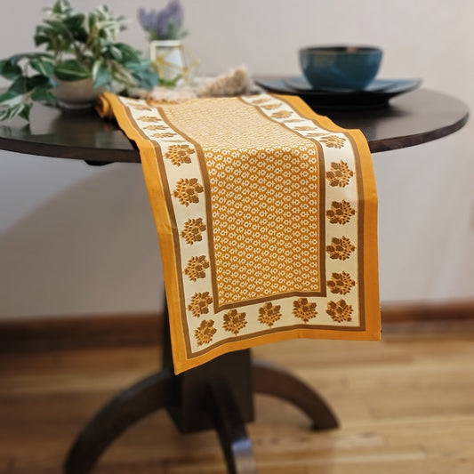 Block Print - Mustard Yellow & Brown