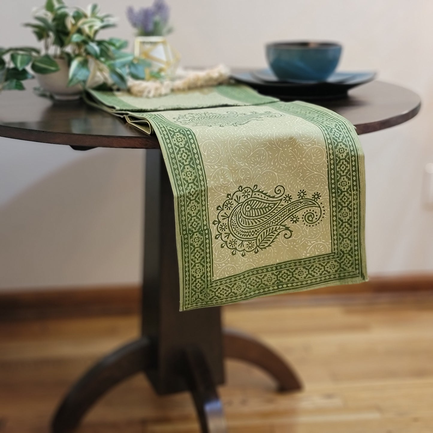 Block Print - Olive Green Big Paisley / Koyri