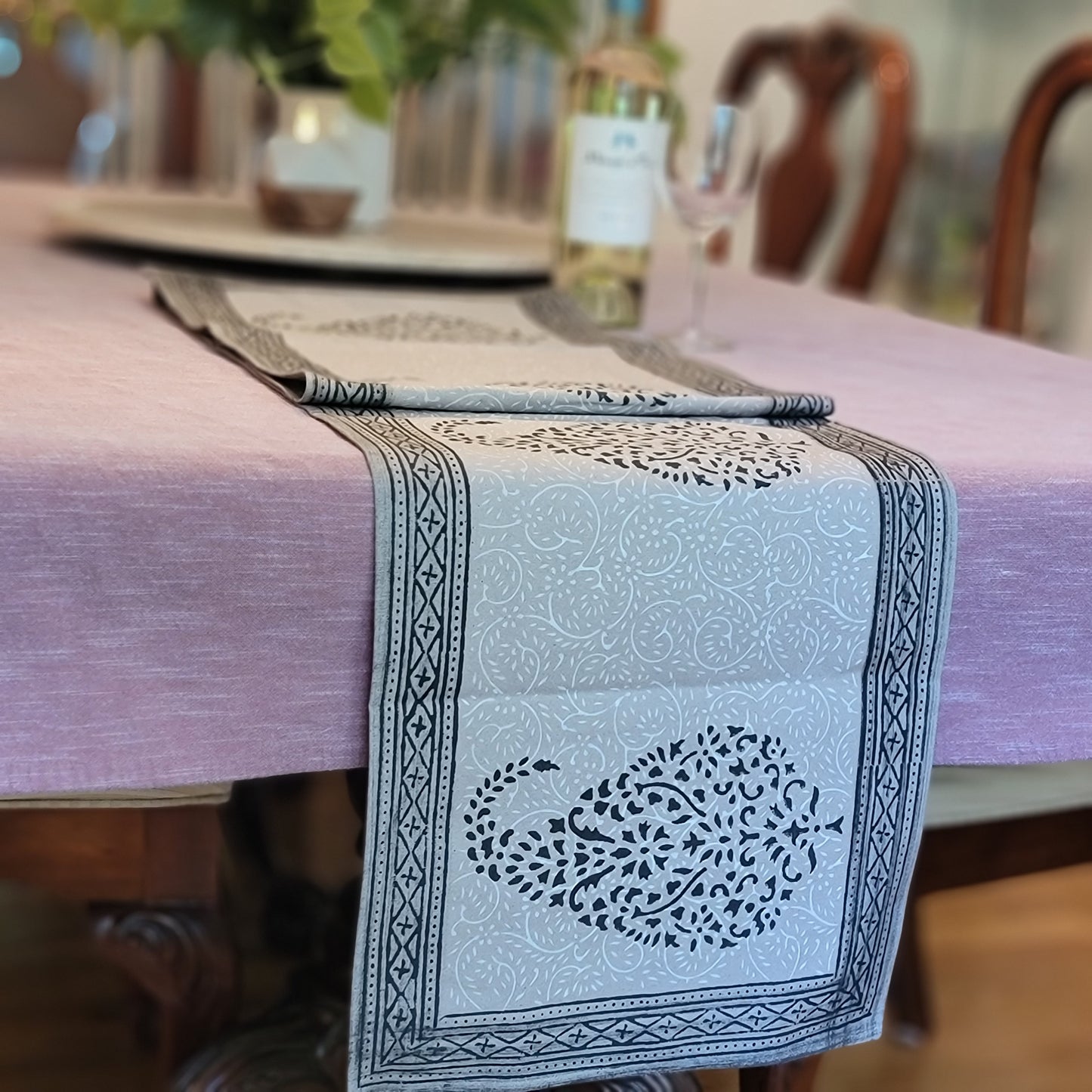Block Print - Light Grey Big Paisley / koyri