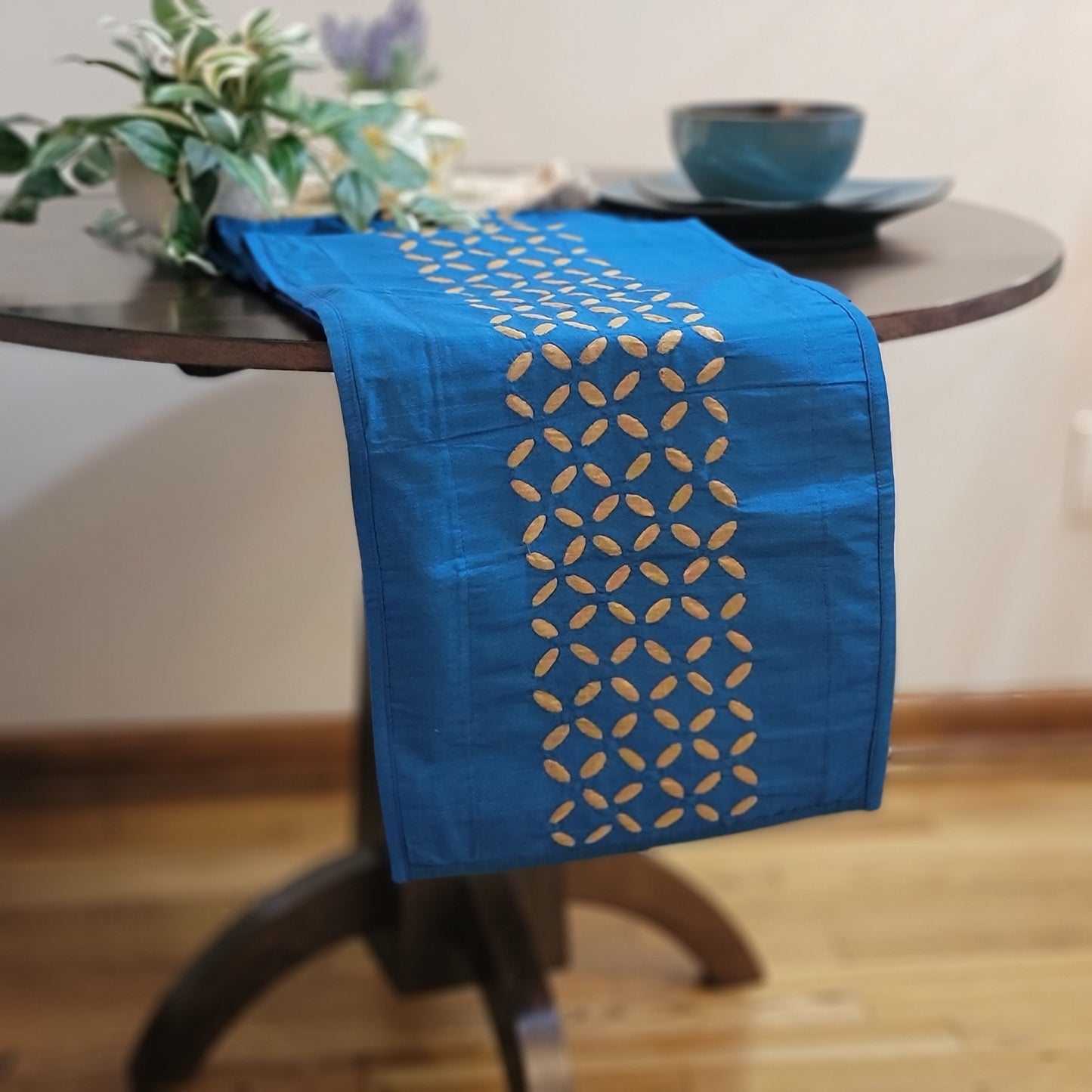 Silk Applique work Gota Patti - Blue