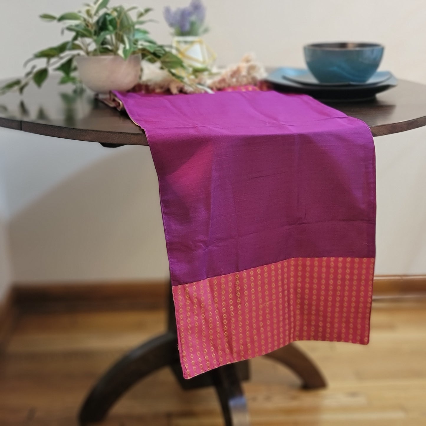 Magenta with Pink Brocade Border
