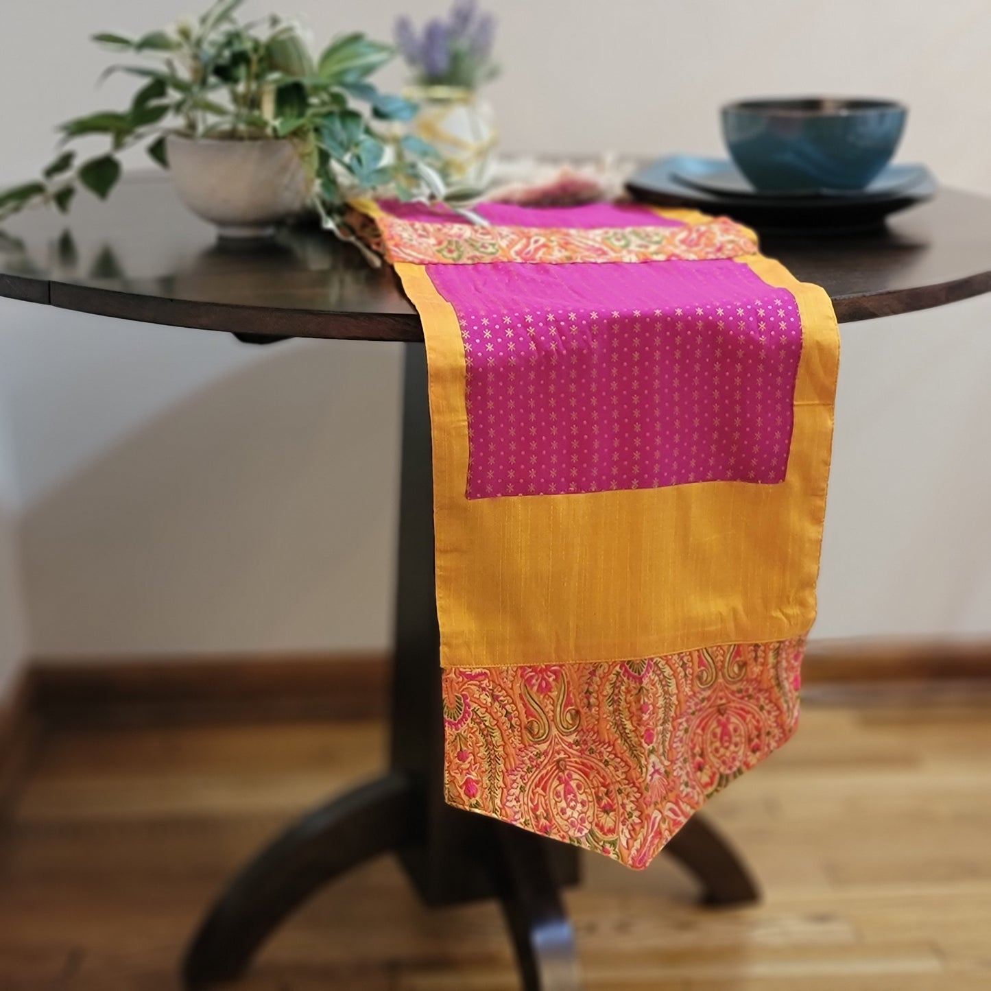 Pink with Mustard Yellow Border