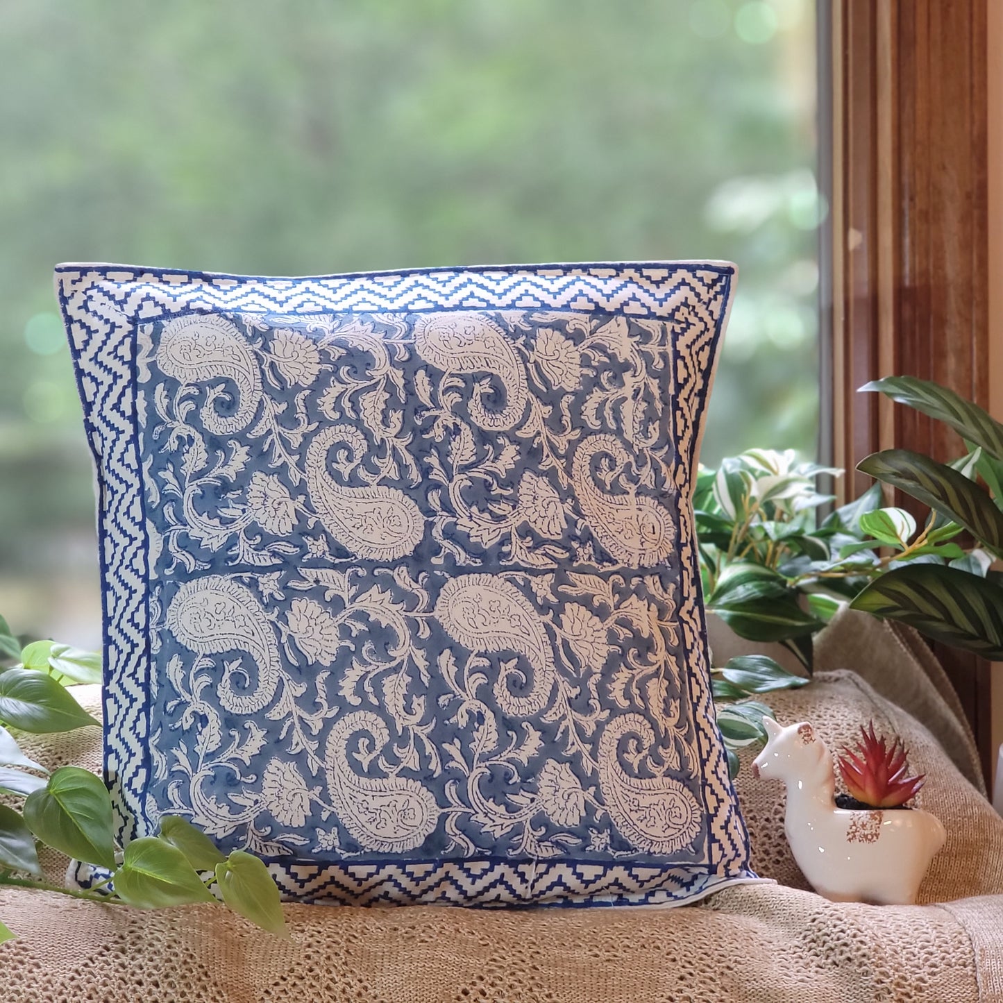 Blue All-over Cotton Block Print