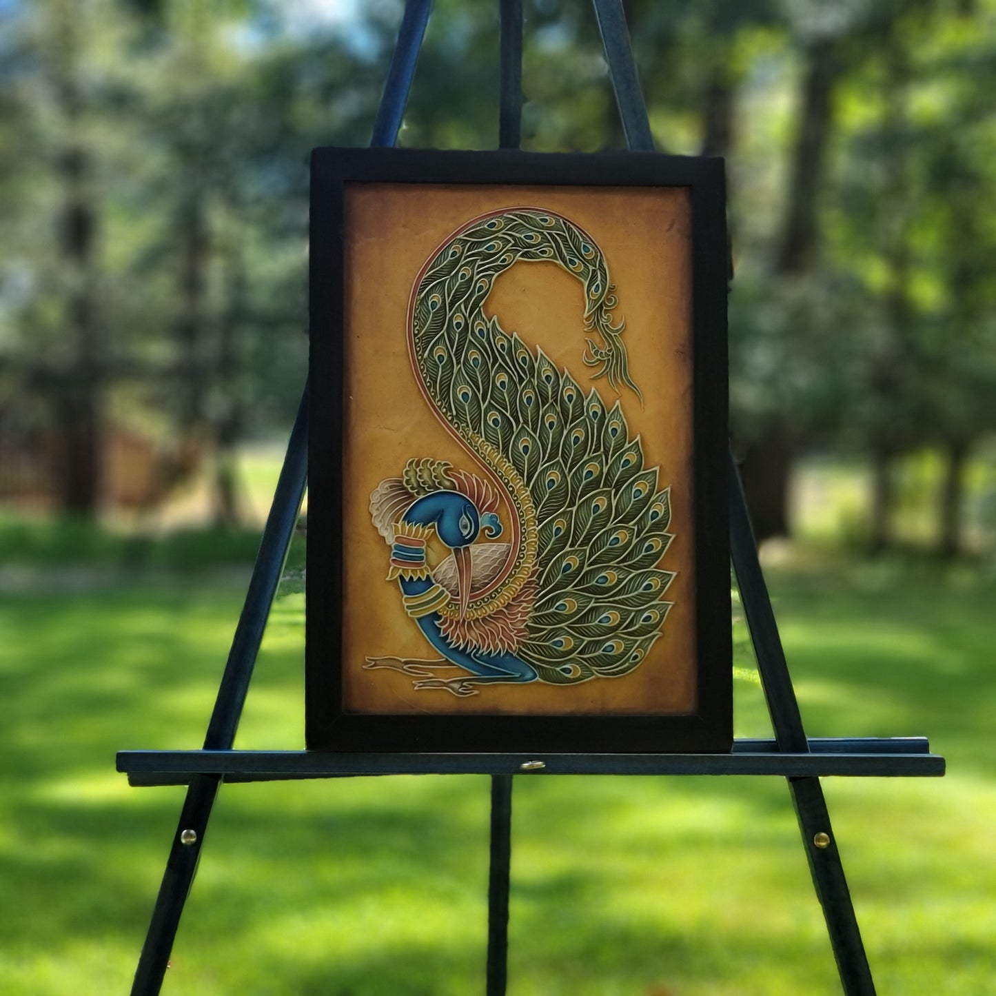 Peacock 2 Relief Art Frame