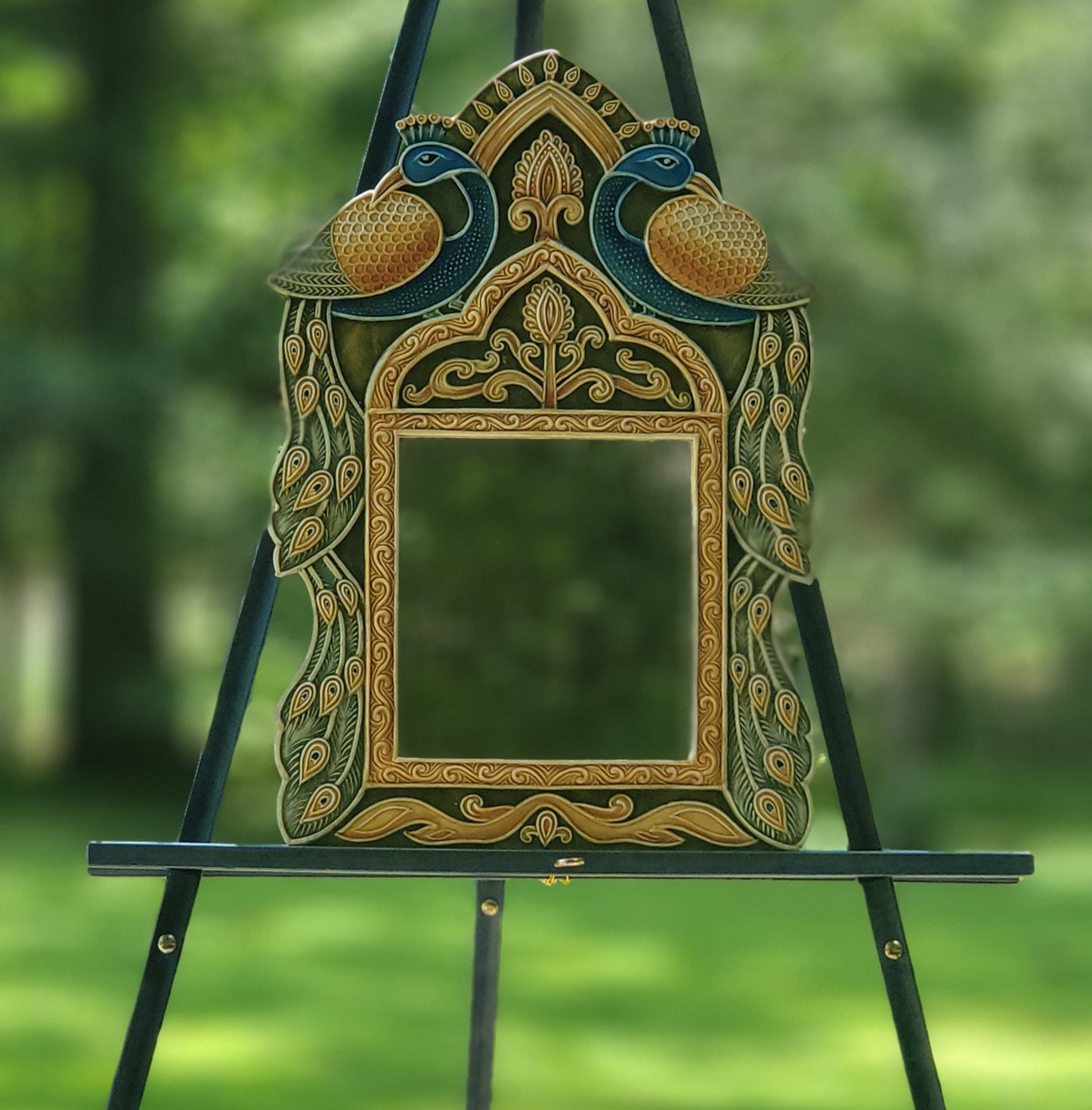 Small Dual Peacock Mirror